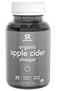 Bottle of organic apple cider vinegar gummies with the mother, 60 count, for optimal health benefits.