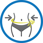 Waist with measuring tape, symbolizing weight loss and optimal health benefits from ACV gummies with the mother.