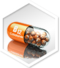 Vitamin B12 capsule containing small orange beads, supporting acv gummies with the mother for health benefits.